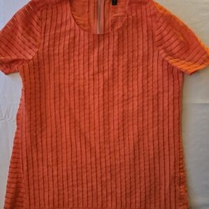 J. Crew Short Sleeve Ribbed Tee in Bright Orange
